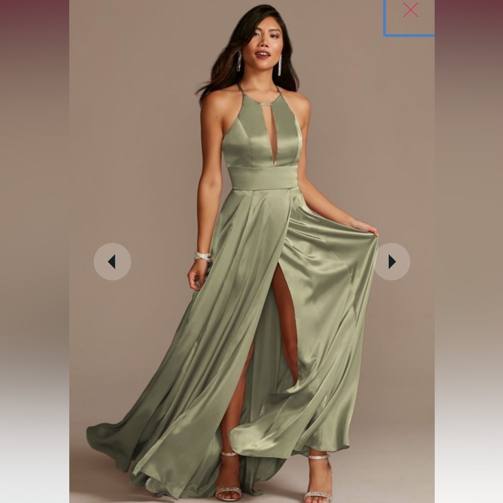 DAVIDS BRIDAL, charmeuse keyhole crisscross bridesmaid dress size 6 NEVER WORN